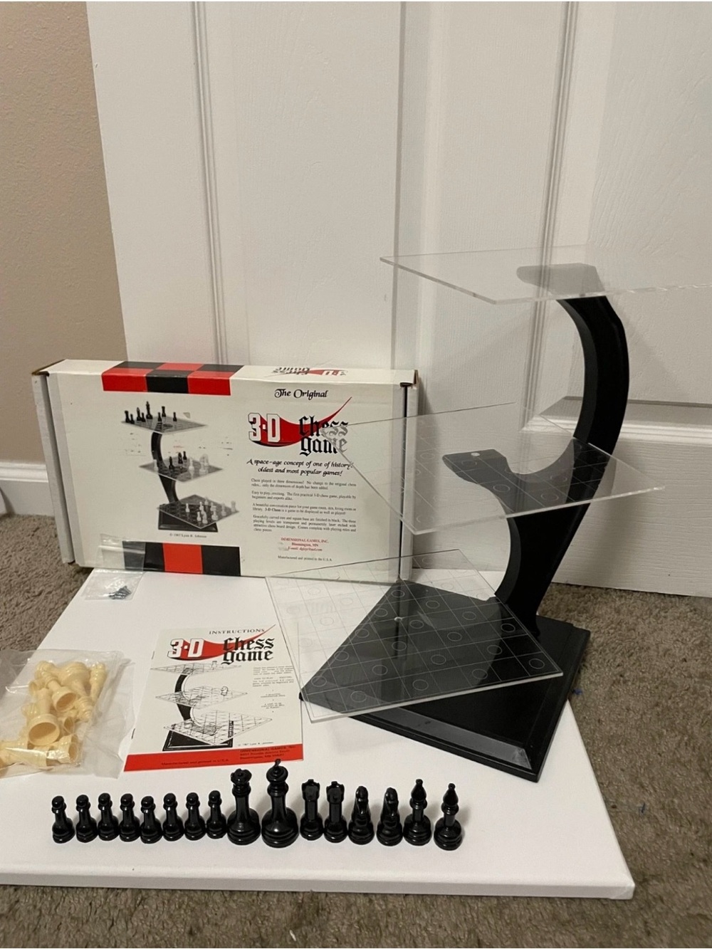 Vintage 1967 The Original 3-D Chess Game Complete Open Box